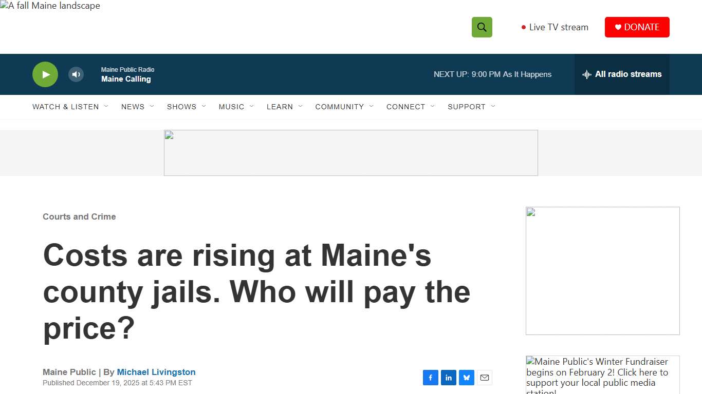 Costs are rising at Maine's county jails. Who will pay the price? | Maine Public